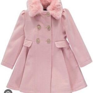 Rothschild Pink Coat with Faux Fur Trim